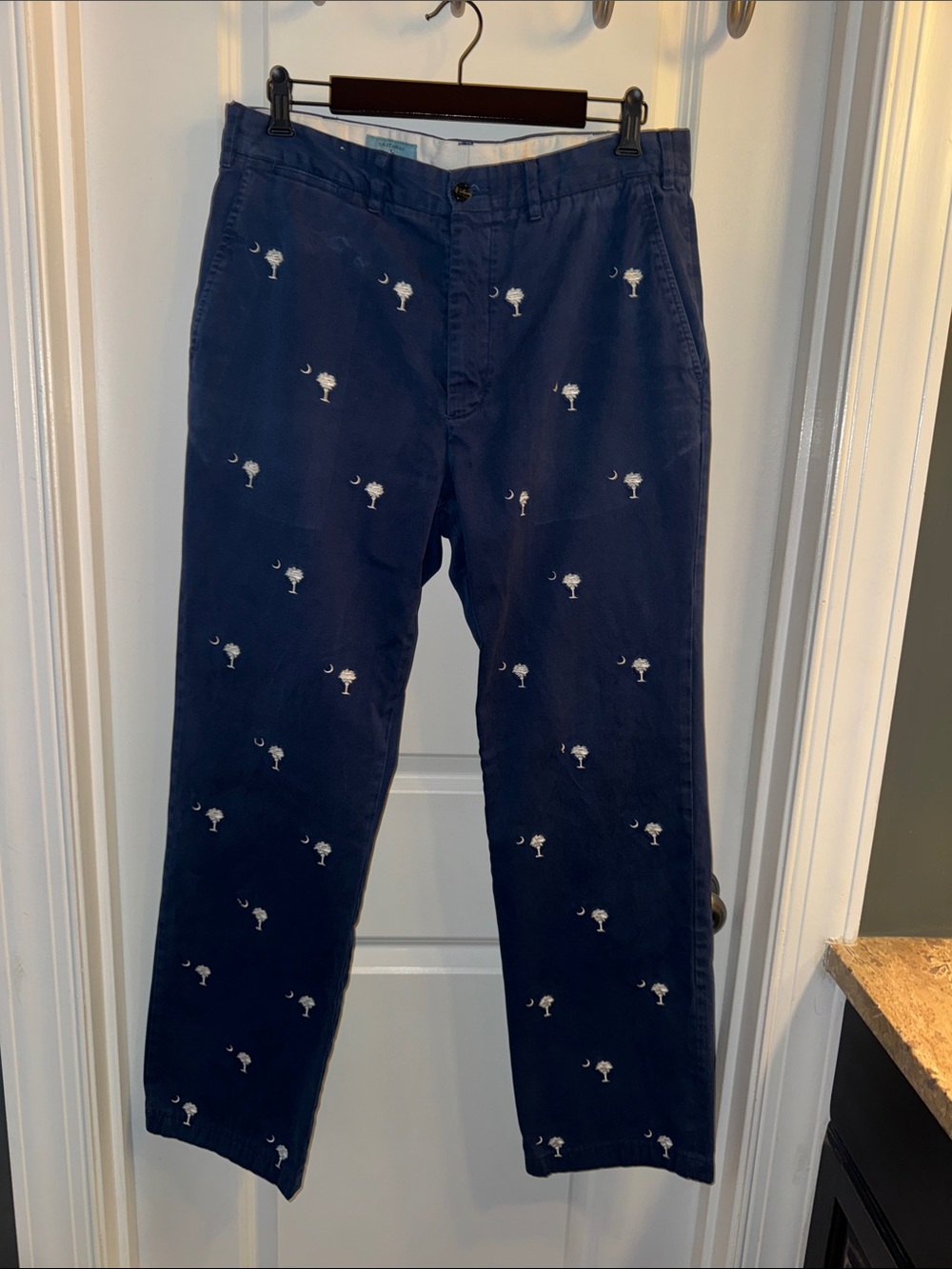 100% Cotton Golf Pants with White Embroidered SC Palmetto & Moon